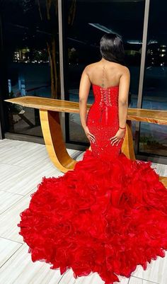 Red Prom Black Couple, Red Prom Dresses Long, Prom Black Couples, Diamond Prom Dresses, Jr Prom, Red Prom