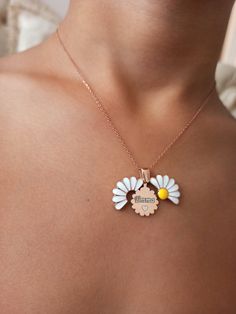 Color: silver , gold Chain: .45 cm Pendant size: 1.8cm / 1.8cm Material: 925 Sterling Silver 925 sterling small daisy necklace will look very elegant on your neck. We can open it and write any name, word or word you want into it. 925 sterling tiny daisy pendant provides a very elegant and nice look on your neck It will enchant you with its elegance. It provides very comfortable use in your daily life. It can be a great gift to your loved ones. birthdays, anniversaries, Valentine's day or even Ch Cute Flower Pendant Jewelry Gift, Cute Flower Shaped Jewelry For Mother's Day, Sterling Silver White Jewelry For Best Friend Gift, Cute Flower Pendant Jewelry For Gifts, Everyday Flower Charm Necklaces, Flower Charm Necklace Gift For Her, Flower Pendant Necklace With Charms For Mom, Flower Charm Pendant Necklace For Her, Flower Charm Pendant Necklace As Gift For Her