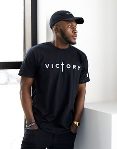 Victory Black Signature T Shirt Easy 30 day return policy Christian Tshirt Design, T-shirt Print Design, Cool Shirt Designs, Design Jersey, Trendy Shirt Designs, Shirt Design Inspiration