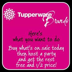 a pink sign that says tupperware brands here's what you want to do