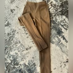 Have Stretch High Waist No Pockets Never Worn Washed Elastic Material, It Will Hug Your Body Chic Beige Elastane Pants, Fitted Beige Elastane Pants, Stretch Cream Pants For Work, Trendy Fitted Beige Pants, Chic Stretch Beige Leggings, Trendy Stretch Neutral Bottoms, Fitted Neutral Pants, Beige Spring Leggings, Chic Fitted Beige Leggings