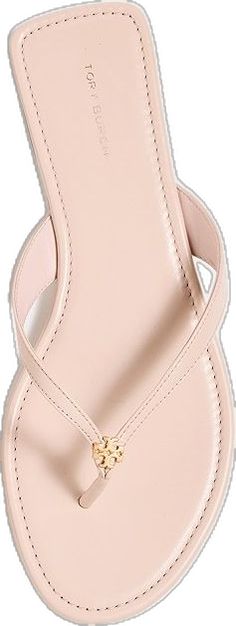 Feminine Flat Leather Sandals, Classic Pink Sandals For Spring, Classic Pink Open Toe Sandals, Chic Blush Leather Sandals, Elegant Calf Leather Sandals With Cushioned Footbed, Feminine Leather Sandals With Almond Toe, Feminine Leather Sandals With Removable Insole, Classic Cushioned Almond Toe Sandals, Pink Brand