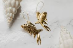 Mauryan Empire, Wire Clasp, Fish Earrings, Golden Fish, Metal Fish, Nickel Free Jewelry, Ear Wire, Ear Wires, The Golden