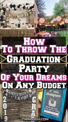 graduation party with balloons and decorations