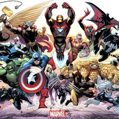 the avengers team is depicted in this cartoon