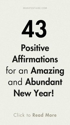 Step into the new year with positivity and abundance! 🌿 These 43 affirmations are designed to attract wealth, love, and success into your life. 💖 Empower yourself with words that align your energy with your goals and dreams. 🌟 Start each day with gratitude and affirmations to invite prosperity into your life. 💫 #AffirmationsForAbundance #ManifestYourDreams #PositiveVibes #NewYearGoals #MindsetMatters