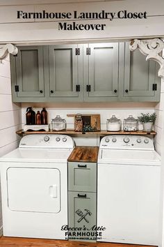 a white washer and dryer sitting inside of a kitchen