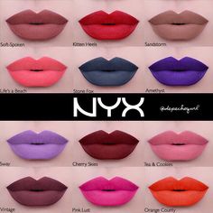 NYX Liquid Suede Cream Lipsticks!Launching later this month @nyxcosmetics Affordable Makeup Brands, Nyx Liquid Suede, Makeup Soft, Color Makeup, Cream Lipstick, Affordable Makeup, Gloss Lipstick