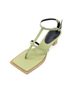 Editor's NotesThe edge sandals features angled square toe that create chic and edge looks- Angled sqaure toe sandals- Kitten heels- Adjustable ankle strap- Thong stringMeasuremets(in.)- Size: KR220(US5) - KR255(US8.5)- Heel height: 2.4in.- Fits true to the sizeComposition & Care- Cow skin- Do not washDesigner- Made in Korea- by NONETHELESS Cow Skin, Toe Sandals, Green Tea, Ankle Strap, Kitten Heels, Heel Height, Cow, Tea, Sandals