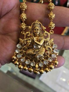 Krishna Locket, Gajendra Jewellers, Lord Sri Krishna, Krishna Pendant, Gold Temple Jewellery, Sri Krishna, Long Pearl Necklaces, Antique Jewelry Indian, Gold Pendant Jewelry