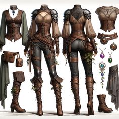 Dnd Sorcerer Outfit, Dnd Rogue Outfit, Dnd Outfits Female, Dnd Character Outfits, Balance Diet, Ren Faire Outfits, Fantasy Outfits