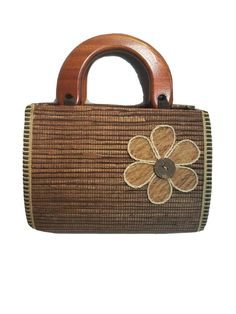 Ladies Small Brown Basket Style Purse. Small cute bag neutral colors w a flower. 3.5" Handles are wood. 7" w x 5.5" h without handle about 3' d Preowned Good Condition I will combine shipments of clothes, some toys and smaller items. This excludes Framed Art & Glass. Please contact me Prior to payment for Eligible combined shipments. Brown Rectangular Portable Straw Bag, Rectangular Bags With Bamboo Handle For Gift, Rectangular Bag With Bamboo Handle For Gift, Rectangular Bag With Bamboo Handle As Gift, Brown Top Handle Bag With Single Handle, Brown Top Handle Satchel With Single Handle, Brown Handheld Portable Satchel, Brown Travel Satchel With Single Handle, Brown Single Handle Satchel For Travel