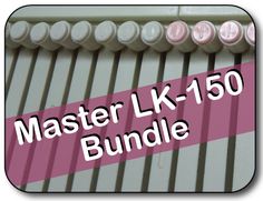 the master lk - 150 bundle is shown with pink and white buttons on it