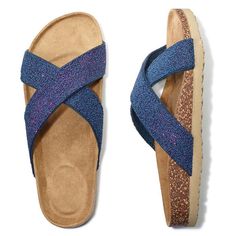 Blue/pink and brown color caviar beads embellish the leatherlike crossover straps. Sandal features a contoured suedelike footbed that forms to your foot after wear. FEATURES• Cork-like sides • Cross-cross straps along upper • Straps have blue and red caviar beads • Contoured suedelike footbed• Whole sizes: 6M - 10M• Half sizes, order one size down•  Skid resistant bottoms Red Caviar, Avon Fashion, Sandals Resorts, Pink And Brown, Unique Shoes, Black & White, Cross Straps