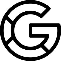 a black and white logo with the letter g in it's center, on a white background