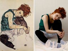 Sorprendentes recreaciones fotográficas de grandes obras de la pintura - Cultura Inquieta Art Recreation, Egon Schiele