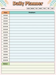 the daily planner is an excellent way to keep track on your work schedule and make it easier