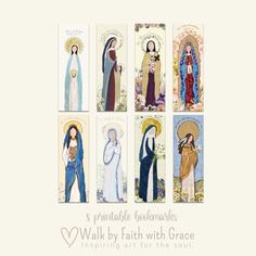 the six stations of the immaculate mother mary and jesus, each with their own image