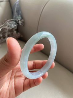 "🌈 Jade Bangle 58.4mm (2.30\"), Round Shape, Light Green & Light Lavender 🌷 Untreated Natural Jadeite/ Grade A Jade 🌷 Certified : Yes 🌷 Jade from Burma/ Myanmar 🌷 Shape : Round 🌷 Inner diameter : 58.4mm/ 2.30\" �🌷 Width & Thickness : 10.4 x 7.4mm 🌷 Color : Light Green & Light Lavender 🌷 Free standard shipping from Hong Kong with tracking included 🌷 Take approximately 7-21 days to arrive worldwide" Round Jade Crystal Bracelet With Gemstone, Jade Gemstone Crystal Bracelet, Round Crystal Bracelet With Natural Stones, Mary Drake, Burma Myanmar, Lavender Green, Light Lavender, Jade Bangle, Gemstones Jewelry