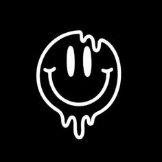 a white smiley face on a black background