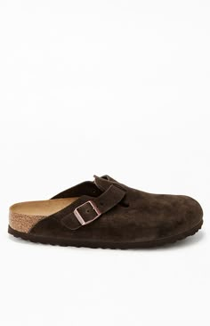 The Women's Boston Soft Footbed Clog Mocha from Birkenstock are the most sought-after clog, adding a fashion-forward edge to any style. Crafted from velvety suede for timeless appeal, they feature an adjustable strap and a soft footbed with an additional foam layer for extra cushioning and all-day support.Suede leather upperCushioned soft footbedSuede footbed liningEVA soleFlexible and lightweightAdjustable strap with metal pin buckleMade in Germany quality stamp on footbed Birkenstock Womens Women's Boston Soft Footbed Clog Mocha - Brown size 6 Dark Brown Birkenstocks, Mocha Boston Clogs, Birkenstock Clogs Mocha, Mocha Boston Birkenstock, Boston Berkinstock, Mocha Birkenstock Boston Outfit, Brown Boston Clogs, Brown Birkenstock Clogs, Birk Clogs Outfit