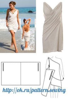 a women's dress and top sewing pattern for a woman on the beach with her child