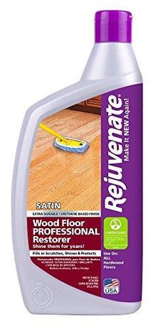 Rejuvenate Professional Wood Floor Restorer with Durable Satin Finish Non-Toxic Easy Mop On Application - 32 Ounces Best Hardwood Floor Cleaner, Wood Floor Polish, Wood Floor Restoration, Wood Floor Finishes, Old Wood Floors, Wood Floor Cleaner, Floor Restoration, Hardwood Floor Cleaner, Cleaning Wood Floors