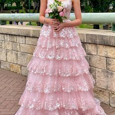 Size 2, Blush Pink, No Alterations, Worn Once And Immediately Professionally Dry Cleaned. Purchased From Terry Costa In Dallas, Tx. Comes With Original Garment Bag. Please Message With Any Questions. Glamorous Ruffled Ball Gown For Gala, Tiered Ruffle Evening Dress For Wedding, Tiered Ruffle Gown For Debutante Ball, Wedding Gown With Ruffled Tiered Skirt, Tiered Ruffle Wedding Evening Dress, Pink Ruffled Ball Gown For Formal Occasions, Glamorous Ruffled Ball Gown For Debutante Ball, Formal Pink Ruffle Ball Gown, Tiered Evening Dress For Wedding In Prom Season