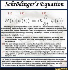 the text is written in black and white on a blue background with red letters that read schrodinger's equation