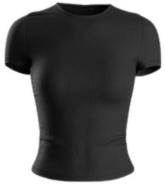 Fitted Black Elastane T-shirt, Fitted Black T-shirt With Scoop Neck, Sleek Black Bodycon Tops, Sleek Crew Neck Top For Night Out, Fitted Crew Neck Sleek Tops, Black Crew Neck Tops In Elastane, Fitted Crew Neck Tops In Sleek Style, Basic Crew Neck Tops For Night Out, Black Jersey