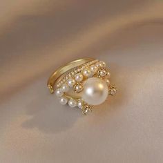 Vintage Baroque Pearl Ring Gold for Women Girls Party Jewelry Party Pearl Ring Jewelry, Pearl Ring For Party, Gold Pearl Drop Ring, Gold Ring With Pearl Drop, Gold Rings With Pearl Drop, Gold Pearl Rings As A Gift, Elegant Gold Pearl Ring For Party, Gold Pearl Rings For Party, Party Gold Rings With Pearl