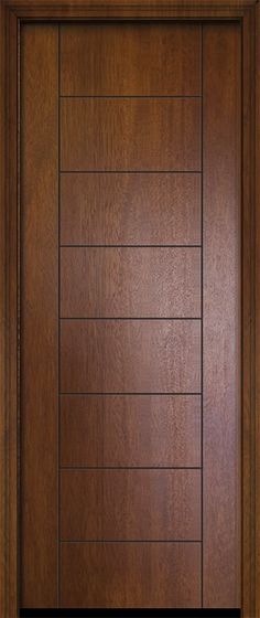 a wooden door with glass paneling on the front and side panels in dark wood