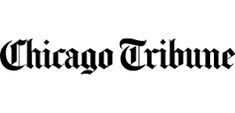 chicago tribune logo with the word chicago tribune written in black on a white background,