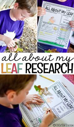 a collage of photos with the words all about my leaf research