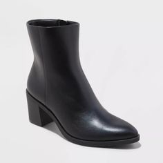 Women's Gayle Western Ankle Boots - Universal Thread™ Black 9 : Target Target Ankle Boots, Ankle Black Boots, Beach Socks, Mule Flats, Heel Stretch, Winter Heels, Western Ankle Boots, Shoes Boots Ankle, Rubber Boot