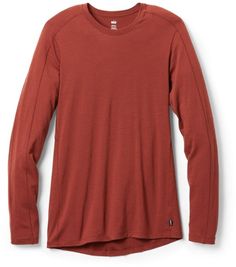 a women's long - sleeved shirt in red