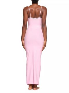 The stretchy, soft lace slip dress that flatters every figure. Molds to your unique curves yet stretches up to twice its size for comfort, designed by Kim Kardashian's SKIMS for an Instagram-worthy look always in style. Fitted Seamless Dress For Night Out, Seamless Fitted Dress For Night Out, Elegant Fitted Smoothing Bodycon Dress, Fitted Seamless Dress For Date Night, Elegant Fitted Bodycon Dress With Smoothing, Seamless Fitted Dress For Date Night, Fitted Seamless Bodycon Dress For Evening, Seamless Fitted Bodycon Evening Dress, Seamless Elastane Bodycon Party Dress