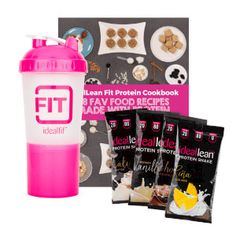 4 IdealLean Protein Packs + IdealFit Shaker Bottle + Protein Recipe Ebook Bundle (Free Shipping) | IdealFit Smoothie Protein Recipes, Bedtime Smoothie, Smoothie Protein, Protein Recipe, Cherry Smoothie, Protein Smoothie Recipes, Nutrition Branding, Nutrition Plan