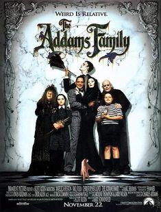 the addams family movie poster with characters from the addams'family and their children