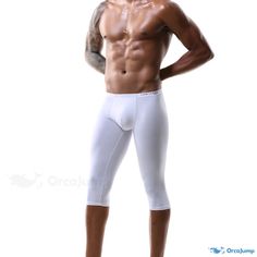 Orcajump - Professional Extended Performance Shorts for Fitness, Running, and Sports Activities - Quick-drying, Lightweight, and Breathable Compressive Breathable Bottoms For Outdoor Activities, Sporty White Athletic Shorts For Outdoor Activities, Sporty White Athletic Shorts For Outdoor, Short Leg Sports Pants, Fitted White Activewear For Outdoor, White Sportswear Shorts For Outdoor, Functional Stretch White Yoga Pants, White Athleisure Shorts For Outdoor Activities, White Short Bottoms For Outdoor