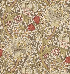 an intricately designed wallpaper with flowers and leaves