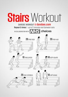 a poster showing how to do the stairs workout