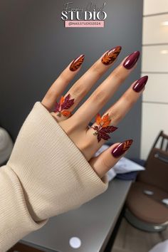 Early Fall Nails, Fall Nail Inspiration, Dark Pink Nails, Manicure Nail Designs, Fall Acrylic Nails, Grooming Tips, Fall Nail Art, Pink Acrylic Nails, Autumn Nails