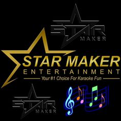 the star maker entertainment logo with music notes