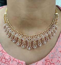 18 karat rose & yellow gold polish diamond necklace
     - 235-DN410 - in 51.050 Grams for USD $9,379.77 USD. 
Made in India by Totaram Jewelers Online this product is in Gold - 18 Karat Gold  & is an excellent gift for Adult - Women. Ships fully insured with secured guaranteed delivery for free with your order over $250 from New Jersey USA & comes with 30 days exchange policy. Exquisite Diamond Necklace Hallmarked, Exquisite Hallmarked Diamond Necklace, Yellow Gold Diamond Necklace For Wedding, Yellow Gold Bridal Necklace With Cubic Zirconia, Rose Gold Diamond Accent Wedding Necklace, Rose Gold Wedding Necklace With Diamond Accents, Rose Gold Wedding Necklaces With Diamond Accents, Wedding Rose Gold Necklace With Diamond Accents, Yellow Gold Necklace With Elegant Design For Celebration