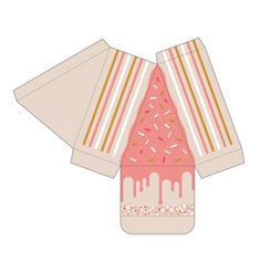 an origami box with donuts and sprinkles on the inside