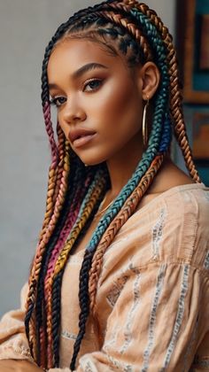 Explore jumbo boho braids for black women. Discover unique styles that enhance your beauty. Save this pin for easy reference later! #JumboBohoBraids #BlackWomenHair #BraidedStyles Braids For Black, Easy Reference, Braided Hairstyle, Free Spirit Style, Enhance Your Beauty, Braids For Black Women, Boho Braids