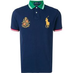 Brand New With Tag Classic Fit Navy/Green/Gold Medium Blue Collared Polo Shirt Preppy Style, Preppy Blue Cotton Polo Shirt, Preppy Blue Collared Polo Shirt, Preppy Blue Polo Collar Top, Preppy Short Sleeve Blue Shirt, Preppy Blue Short Sleeve Shirt, Blue Collared Preppy Tops, Preppy Blue Collared Top, Polo R