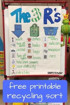 a free printable recycling sort for the 3 rd's