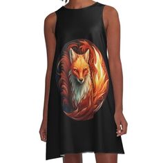 Loose-fit, mid-length sleeveless dress with silky handfeel. Printed on both sides. Machine washable. Size range XS-2XL. A digital painting of a fox. Mythological deity. The Fire Fox God is symbolic of: Trickster Energy; Transformation; Protector and Guardian; and Mysticism. Fox God, Energy Transformation, Dress For Sale, The Fire, God Is, Mid Length, Digital Painting, Dresses For Sale, A Line Dress